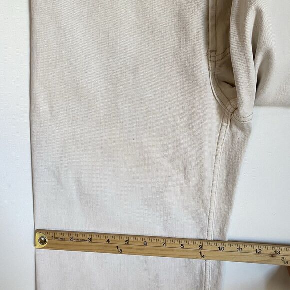 Articles Of Society Cropped Wide Leg Jeans 8/29 Ivory Mid Rise Relaxed Raw Hem - Picture 7 of 13